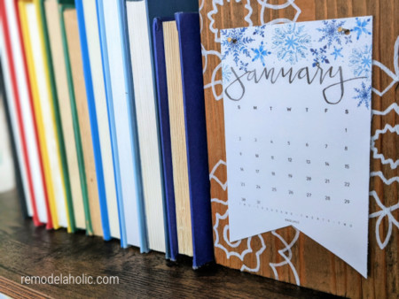 Jan Calendar Desktop Bookend Bookshelf Decor Instant Download Remodelaholic
