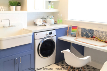 Multipurpose Laundry Room with Desk